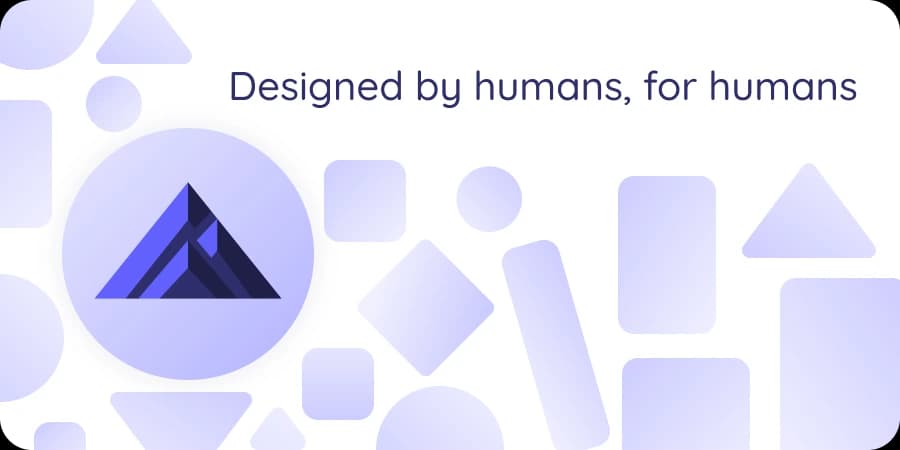 Shapes including squares, rectangles, circles, and triangles are evenly spaced showcasing how UltraVale's designs are meticulously crafted by humans, for humans.